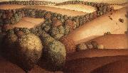 Grant Wood Near the sunset oil